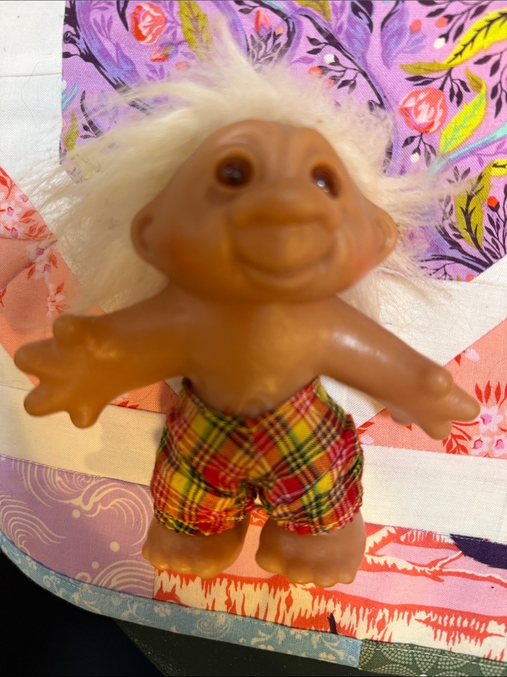Brown Classic Troll Doll with White Hair 1986- Kids Toy